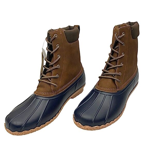 WEATHERPROOF VINTAGE Men's Adam II Duck Boots Navy/Brown 13 Medium Pre-Owned - Picture 5 of 12